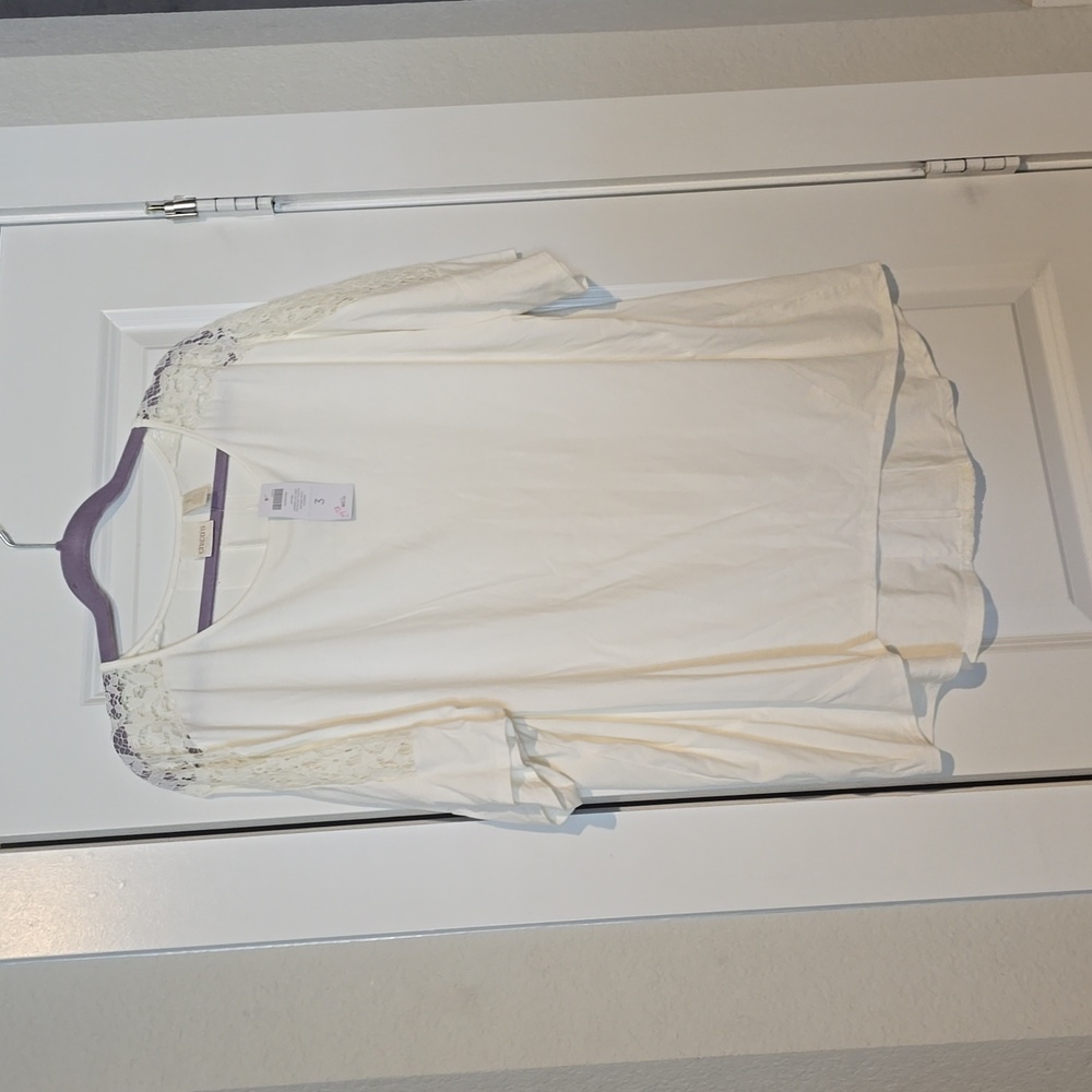Chicos lace accent top
